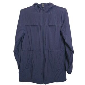 Duluth Trading Co Womens Navy Hooded Anorak Jacket‎ XS Outdoor Breathable Flaw
